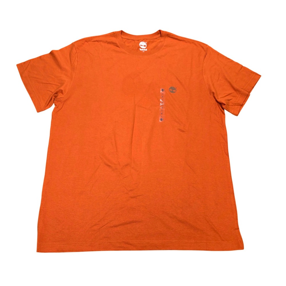 Timberland Graphic T-Shirt Men's Size L Orange Rugged & Durable Outdoor Camp NWT